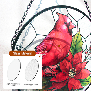 Decoración de Pared de Vitral Art Deco Personalizado con Cardenal, Regalo de Navidad, Decoración de Cristal y Atrapasueños, Atrapasol con Diseño de Pájaro - Product Image 5