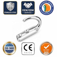 Crochet de suspension marin en acier inoxydable 316, 33x53mm, ouvrable, pour manteaux et chapeaux, accessoires de quincaillerie pour yachts et bateaux