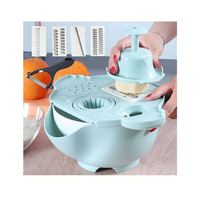 Nouveaux accessoires de cuisine : Hachoir à légumes multifonction 7-en-1 avec panier d'égouttage et coupe-légumes