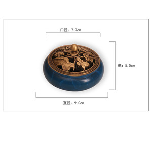 Venta Directa de Fábrica Tongpujiang: Quemador de Incienso de Cobre con Fondo Plano y Esmalte Cloisonné, Cobre Puro para Uso Doméstico en Interiores, para Sándalo - Product Image 5