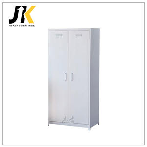 Armoire métallique à 2 portes pour usage domestique, <span class=keywords><strong>casier</strong></span> verrouillable en acier pour vêtements avec barre de suspension pour dortoir du personnel et <span class=keywords><strong>vestiaire</strong></span> de salle de sport - Product Image 1
