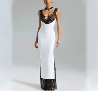 Robe d'été pour femmes, nouvelle robe sexy à col en V avec empiècements en dentelle, robe enveloppante