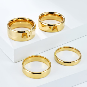 Unisex Minimalist Titanium Steel <b>Ring</b> Geometric Round <b>Plain</b> Daily Wear Fashion Jewelry - Product Image 1