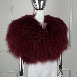 Sciarpa/Stola Invernale da Donna in Vera <span class=keywords><strong>Pelliccia</strong></span> Mongola, Modello Cape Pullover, Elegante e alla Moda - Product Image 2