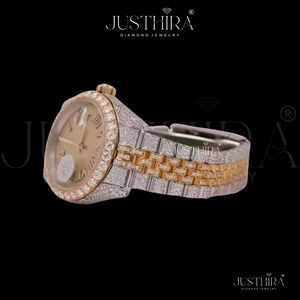 Indian Exporter Moissanite Diamond Quartz Watch Men Luminous Waterproof Sport Business <b>Wristwatch</b> Available For Sale - Product Image 4