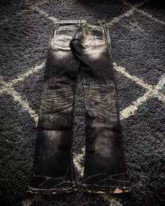 بنطلون جينز رجالي عتيق بقصة واسعة Y2K مغسول، قصة مستقيمة فضفاضة، بهت وتأثيرات عتيقة ممزقة، ملابس جاهزة، مصنع OEM/ODM - Product Image 2
