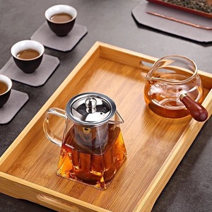 Thủy tinh BoroSilicate cao ấm trà đặt với nắp thép không gỉ & Kung Fu trà Infuser trà Chậu & ấm với bộ lọc trà - Product Image 5