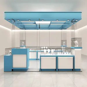 Luxe Sieraden Display Showcase Winkel Toonbank Juwelier Showcase Toonbank Ontwerp Glazen Meubels Sieraden Kiosk