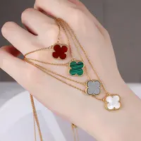 COLORFUL BLING Dainty Crystal Heart Necklace Cute Four Leaf Clover Gold  Necklace Gold Plated Choker Necklaces Mother's Day Gift for Women Girls