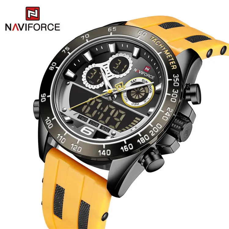 NAVIFORCE 9188T BBY New hot selling men watches big Dial Classic double display wrist watch with Date Sport Reloj