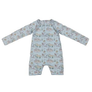 S0701 RTS Ensemble de bain à manches longues pour petite fille, motif canard bleu, vente en gros pour enfants - Product Image 1