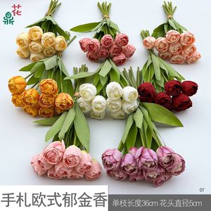 Ramo de Tulipanes de Estilo Europeo, Flores de Seda Realistas, Decoración para Bodas, Adorno para el Hogar - Product Image 4