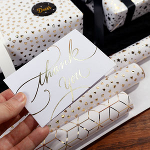 Venta al por mayor 80g cumpleaños Hot Stamping ArtPaper Tissue 43*300cm regalo de lujo embalaje personalizado rollo de papel de regalo - Product Image 5
