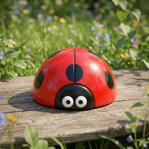 Tambour de récupération magnétique en plastique en forme de coccinelle rouge pour enfants - Product Image 3