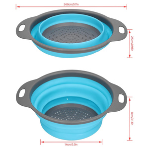 Ensemble d'égouttoirs pliables ronds, économiseurs d'espace, en acier inoxydable, compatibles lave-vaisselle, écologiques - Product Image 2
