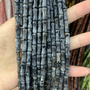 Hui Rui 5*12mm naturel vert <span class=keywords><strong>Aventurine</strong></span> Jade cristal bambou forme perle entretoise en vrac perle porte-bonheur pour la fabrication de bijoux - Product Image 5