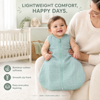 Sac de couchage en bambou avec fermeture éclair bidirectionnelle pour tout-petits, sac de couchage sécurisé pour bébé, couverture portable personnalisée TOG pour nouveau-né