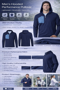 Sweat-shirt à capuche léger et respirant à demi-zip, conception personnalisée OEM/ODM, séchage rapide, confort optimal pour la course, l'entraînement et les activités de plein air - Product Image 2