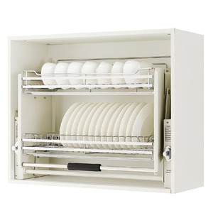 Cestello Estraibile a 2 Livelli in Acciaio Inox 304 con Chiusura Ammortizzata per Armadio a Muro, Organizzatore per <span class=keywords><strong>Cucina</strong></span> 600-900mm - Product Image 6