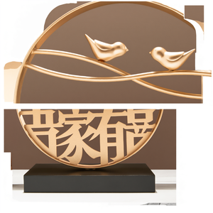 Adorno Decorativo para Boda China, Escultura Redonda de Metal con Borla, Dos Pájaros, Regalo para Novios - Product Image 3