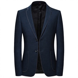 Costume pour homme S-QFZ3201, style britannique, en velours de laine/soie, avec fermeture éclair et détails perlés - Product Image 2