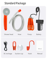 Nouveau kit de douche tendance pour salle de bain, douche à effet pluie portable rechargeable USB pour intérieur et extérieur, soins personnels