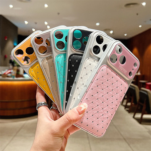 เคสโทรศัพท์แบบกระจกกล้อง Original puffer Convertible สำหรับ iPhone 17 16 15 Pro Max  วัสดุหนัง  ขอบเลนส์เพชร ป้องกันแรงกระแทก - Product Image 1