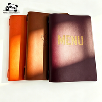 Couverture de menu en cuir PU personnalisable faite à la main, style classeur, avec cordon élastique, pour les menus de restaurants et de bars