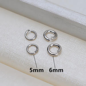 Anillo Abierto de Plata S925 de 5mm y 6mm de Grosor, Anillo de Perlas, Material para DIY, Accesorios Nuevos 1562, Fornituras y Componentes de Joyería - Product Image 2