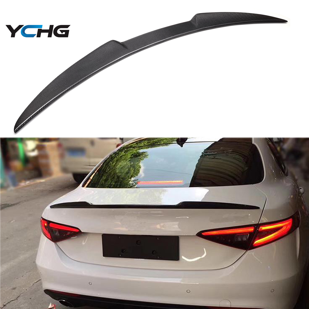 Автомобильный спойлер для заднего бампера из углеродного волокна для Alfa Romeo Giulia, спойлер Для Седана 2015-2021, задний спойлер для багажника, крыло багажника