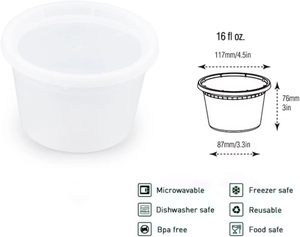 Food Storage Deli Containers Lids 8oz-32oz PP Injection-Molded BPA-Free Leakproof Microwavable <b>Freezer</b> Safe Dishwasher Safe - Product Image 2