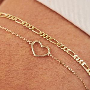 Fashion Simple S925 Sterling Silver Hollow love Glossy Simple Versatile <b>Stacked</b> <b>Bracelet</b> - Product Image 1