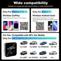 Grandnavi Multimeedia AI Box 2G 16G Adaptador Inalámbrico CarPlay Apple Car Play Box WiFi de Doble Banda BT USB para YouTube Netflix
