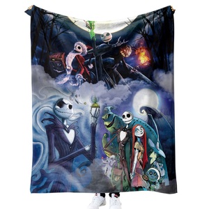 Couverture imprimée numérique 3D en gros Couverture polaire double face douce <span class=keywords><strong>Jack</strong></span> <span class=keywords><strong>Skellington</strong></span> et <span class=keywords><strong>Sally</strong></span> Couverture d'Halloween - Product Image 3