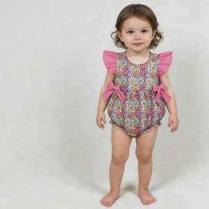 En Stock: Romper de Burbujas con Flores Coloridas para Bebés Niñas, Ropa de Boutique de Moda al por Mayor, Ropa de Verano para Bebés y Niños Pequeños - Product Image 2