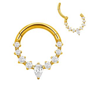 Titane CNC Set 8 CZ et Carré CZ Segment 8mm 10mm Anneau D'oreille Articulé Segment Anneau Clicker Helix Boucle D'oreille - Product Image 6