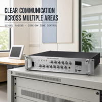 Amplificateur de sonorisation 70V 110V 360W avec contrôle six zones, réponse 50Hz-16kHz, surveillance LED et protection contre les surcharges