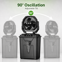 Ventilateur Brumisateur Rechargeable 2026 avec Télécommande, Réservoir d'Eau 7L, Batterie 20000mAh, Refroidissement Ultrasonique, Lumière LED, Oscillant, USB-C, pour Extérieur et Maison