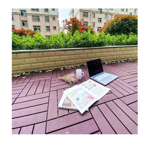 Terrace Decking <b>Plastic</b> Tile Four Slat European Style Anti-Slip Water Resistant Click Lock <b>Plastic</b> Outdoor Deck Tiles - Product Image 6