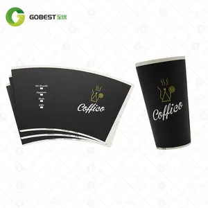 Taza de papel impresa desechable biodegradable de pared ondulada materia prima de recubrimiento Pla 7oz materias primas para vasos de papel 170 210 240gsm