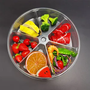 Özel blister 3 4 6 bölmeler pet plastik gıda kabı meyve aperatif kapaklı kutu
