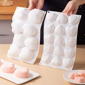 Heart Shaped Silicone Mold 15 Pcs Baking Cake Mousse Chocolate Valentine Soap Mold Commercial Use - Product Image 1
