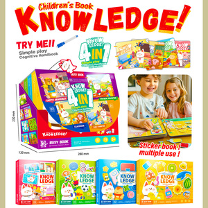 Libro de Actividades 4 en 1 para Niños, con Pegatinas Reutilizables y Removibles, Libro Educativo con Imágenes, Set de Aprendizaje Temprano para Niños Pequeños - Product Image 1