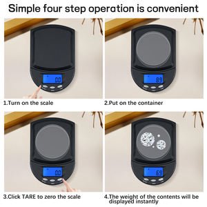 डिजिटल उच्च सटीकता 100 जी 0.01 जी गहने स्केल एलसीडी डिस्प्ले एब्स + स्टेनलेस स्टील बैटरी संचालित ढक्कन घर का उपयोग - Product Image 5