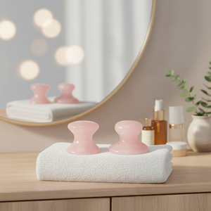 100% CRISTAL de cuarzo rosa Natural <span class=keywords><strong>Jade</strong></span> Feng Shui y estilo amor masajeador de setas de piedras preciosas técnica tallada a mano - Product Image 2