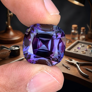 Tanzanite naturelle non chauffée, couleur violet intense, taille coussin excellente, clarté loupe, 24,19 CT, 16,2x16,1x12mm - Product Image 3