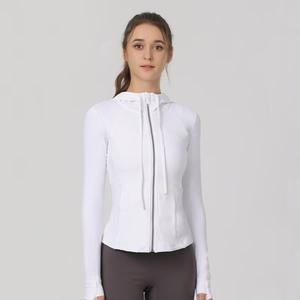 Autumn and Winter New Women's Sports Jacket Women's Slim Zipper High Elastic Running Long Sleeves <b>Top</b> Yoga <b>Top</b> - Product Image 2