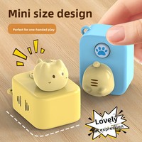 Porte-clés sonore en forme de mini chat de dessin animé avec musique pour soulager le stress - Cadeau amusant pour enfants et adultes