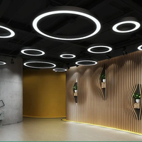 Anneaux Acryliques Dorés De Luxe Suspendus Salon Rond Dimmable Led Pendentif Lumières Pour La Maison