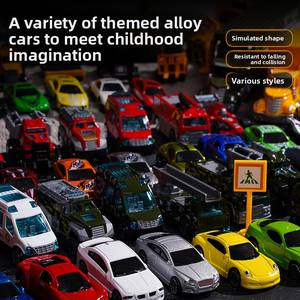 Modelo de coche deslizante de aleación genuina, vehículo de ingeniería de plástico, camión de bomberos de carreras, coche de juguete para niños, regalo de Año Nuevo dentro de una caja de regalo - Product Image 4